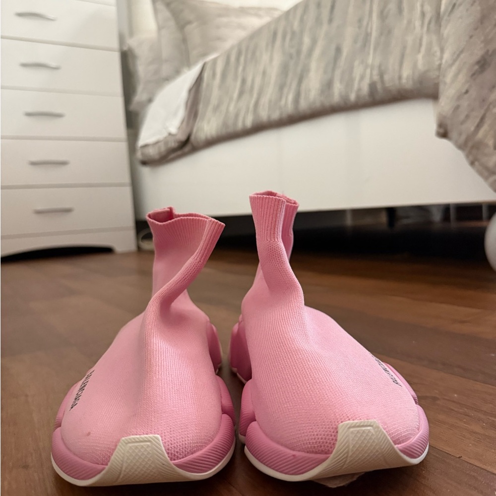 Balenciaga Pink Plush Sneakers Whimsical Design